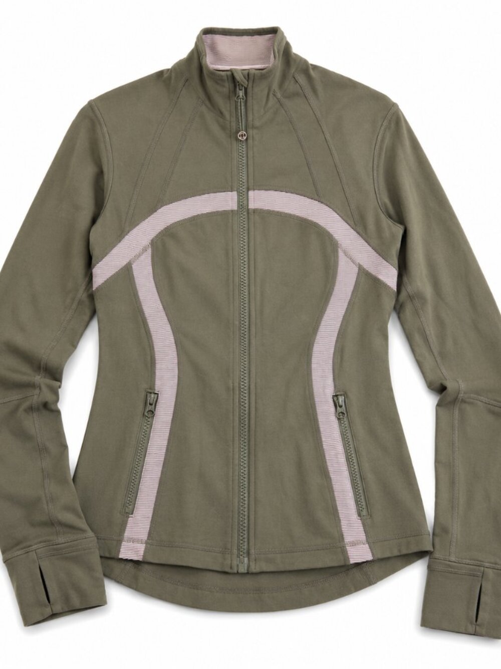 Lululemon Vintage Define‎ Long Sleeve Full Zip Jacket Olive Green Size 6
